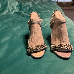 Karl Lagerfeld Silver Embellished Heels